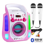 SBS30P Karaoke Machine Speaker, Party Lights Bluetooth Microphones CD MP3+G