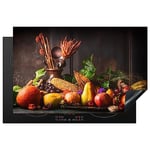 KitchenYeah© Protection Plaque Cuisson Deco Cuisine Cache Induction 81x52 cm Protège Pour Cuisiniere Protection Légumes - Fruits - Rustique - Table