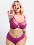 Curvy Kate Victory Non-padded Underwired 4-part Cup Balcony Bra - Orchid, Purple, Size 32J, Women