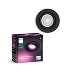 Philips Hue White & Color Ambiance Centura Round downlights 1 Pack, dimmable Ceiling Lights for Hue Lighting System with 16 Million Colours, Intelligent Light Control via Voice and app, Black.