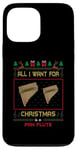 Coque pour iPhone 13 Pro Max Pull moche avec inscription « All I Want For Christmas Is A Pan Flute Music »