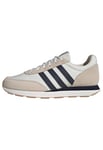 adidas Men's Run 60s 3.0 Leather Shoes, Wonder White/Legend Ink/Core White, 9.5 UK