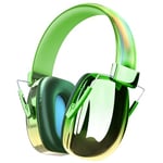 JYPS Kids Ear Defenders Children,Noise Cancelling Headphones Autism, 25dB SNR Ear Defenders Adults,Ear Protector Hearing Protection Earmuffs for Boys, Girls,Toddler Age 3-16,Concerts,Fireworks (green)