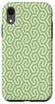 iPhone XR Sage Green Interlocking Geometric Line Abstract Pattern Case