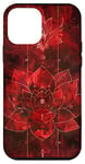 Coque pour iPhone 12 mini Rouge Art Déco Géométrique Zen Fleur de Lotus Spirituelle Nouveauté