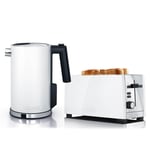 Graef White Kettle & 4 Slice Toaster Set