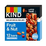 KIND Bars, Gluten Free Snack Bars, Fruit & Nut, High Fibre, Healthy Snack, No Artificial Colours, Flavours or Preservatives, Multipack 12 x 40g