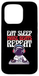 Coque pour iPhone 15 Pro Producteur de musique Beatmaker Eat Sleep Make Beats Repeat