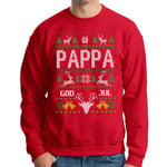 Pappa Jultröja - Christmas jumper stil röd sweatshirt XL