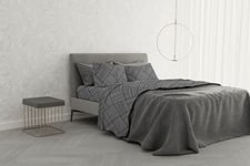 Italian Bed Linen MB Home Basic “Dafne” Bed Sheet Set, Citylife Grey, Double