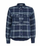 ONLY SHIRT CHECKED DENIM Dark Blue Denim 100% Cotton Size EU 36 A152-4