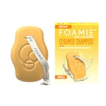 Foamie Shampooing réparateur pour cheveux abîmés avec céramique et huile de marula – Anti-frisottis, soin capillaire répare et protège, allie science et nature pour des cheveux sains, 80 g