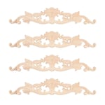 2X(4Pcs Wooden  Onlay Appliques Wood Carving Decal Unpainted Furniture4562