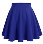 DRESSTELLS Women's Mini Pleated Tennis Skirt Aline School Girl High Waisted Basic Casual Party Skater Skirt Ladies Flared Golf Short Skirt Royal Blue S