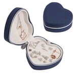 YFFSBBGSDK Jewelry Boxes High End Heart Shaped Portable Jewelry Box Leather Earrings Earrings Necklace Holder Storage Box