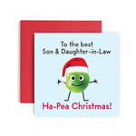 Huxters Christmas Cards for Women – Ha Pea Christmas Son and Daughter In Law Happy Christmas Card for Christmas - Daughter – Funny Christmas Card (Son and Daughter-in-Law)