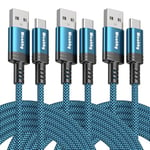 USB C Cable 1M 3Pack USB C Charger Cable,Nylon Braided USB Type C Fast Charging Charger Cable for Samsung Galaxy S10/S9/S8+/S8, MacBook, Huawei P30/P20/P10, Google Pixel