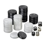 Backgammon Pieces Set Black/White 28 mm