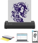 Thermocopieur Tatouage Imprimante De Transfert Tatouage Machine Bluetooth Avec 10 Feuilles Papier De Pochoir De 2500Mah Portable Imprimante De Stencil Machine