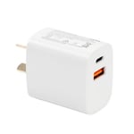 Dynamix DYNAMIX 20W USB-C + QC3.0 USB-A Universal Compact USB Wall Charger. Supports Fast Charge for Apple iPhone 8 or later - iPad 10.2 Air 3rd Gen Mini 5th Plus all Pro. Qualcom 3.0.