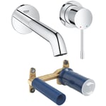 Grohe - Mitigeur lavabo mural Essence - Taille m - Chromé - Avec corps encastré