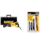 DEWALT DWE305PK-QS Scie sabre filaire - 1100W - Spéciale applications difficiles & Coffret de 8 Lames de Scie Sabre XR Runtime pour la Coupe du Bois et du Métal 152-230mm DT99551-QZ