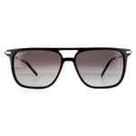 Salvatore Ferragamo Square Mens Black and Silver Grey Gradient Sunglasses - One Size