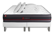 Pack sommier tapissier matelas  Mémoire de forme avec couette et oreillers