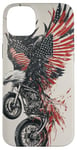 Coque pour iPhone 14 Plus Fierce Eagle Roue Moto Biker Patriotisme