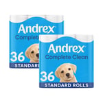 Andrex Toilet Rolls 36, 72 or 108 Classic Clean FragranceFree 2 Ply Toilet Paper