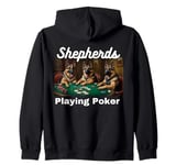 Dogs Playing Poker German Shepherds Shepherd Dog Zip Hoodie