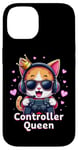 iPhone 14 Controller Queen Cute Gamer Cat Design- Gaming Cat Lovers Case