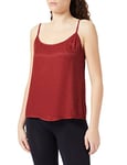 HUGO Women's SATINOIR_TOP Nightwear_Vest, Dark Red601, XS