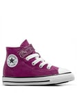 Converse Kids Shinefetti Chuck Taylor All Star 1v Trainers, Purple, Size 1 Older