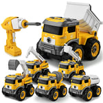 Jouet Camion Construction Tracteur Enfant, 3 4 5 6 Ans Kit Educatif DIY pour Garçon Fille, Assemblage Véhicule Sécurisé, Cadeau Créatif