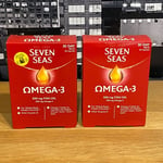 🟢 2 x Seven Seas Omega-3 Fish Oil 500mg Omega 300mg Vitamins Supplement 30 Caps