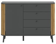 Camberwell - buffet bas - gris et bois - 120 cm - Best Mobilier