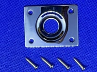 Guitar Input Surround, Rectangular, Fits LP's SG's & Similar Guitars, Chrome  