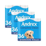 Andrex Toilet Rolls 36, 72 or 108 Classic Clean FragranceFree 2 Ply Toilet Paper