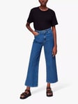 Whistles Wide Leg Cropped Jeans, Denim