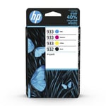 Pack de 4 Cartouches d'encre HP 932 Noir + HP 933 Cyan Magenta Jaune