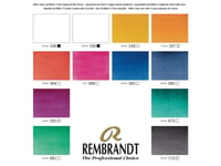 Rembrandt Watercolour Metal Tin Set Opaque White Mixing Colour Selection | 12 Pans + Brush