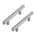 Lot de 10 goldenwarm Poignée de Porte Poignée Cuisine -LS201BSS64 Poignée Meuble Poignee de Meuble Cuisine Inox Nickel Brossé en Acier Inoxydable Entraxe 64mm