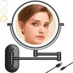 Ersandy - Miroir Grossissant Lumineux De 8' avec led Grossissant Lumineux Mural x 10 pour Coiffeuse D'hôtel, Salle De Bain Et Rasage Rechargeable par