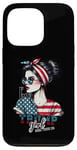 Coque pour iPhone 13 Pro Trump Girl Messy Bun Trump 2024 Élection Drapeau américain