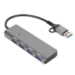 Type C-hub 4-i-1 USB Type C Dubbelkontakt 5 Gbps Metallhölje USB C Dockningsstation för PC Laptop Tablet Telefon