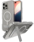 ZAGG Crystal Palace Snap KS Graphene-Reinforced Case with Built-In Kickstand for iPhone 16 Pro Max [6.9-Inch], MagSafe Compatible, Anti-Yellowing, Shockproof Phone Back Cover (Transparent)