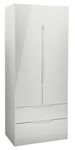 One Call Furniture Legato 2 Door Drawers Wardrobe - Grey Gloss