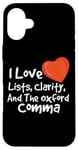 iPhone 16 Plus Oxford Comma Grammar Geek Funny Grammar English Teacher Case