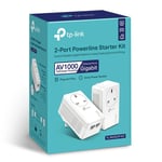 TP-LINK (TL-PA7027P KIT) AV1000 GB Powerline Adapter Kit 2-Port AC Pass Through